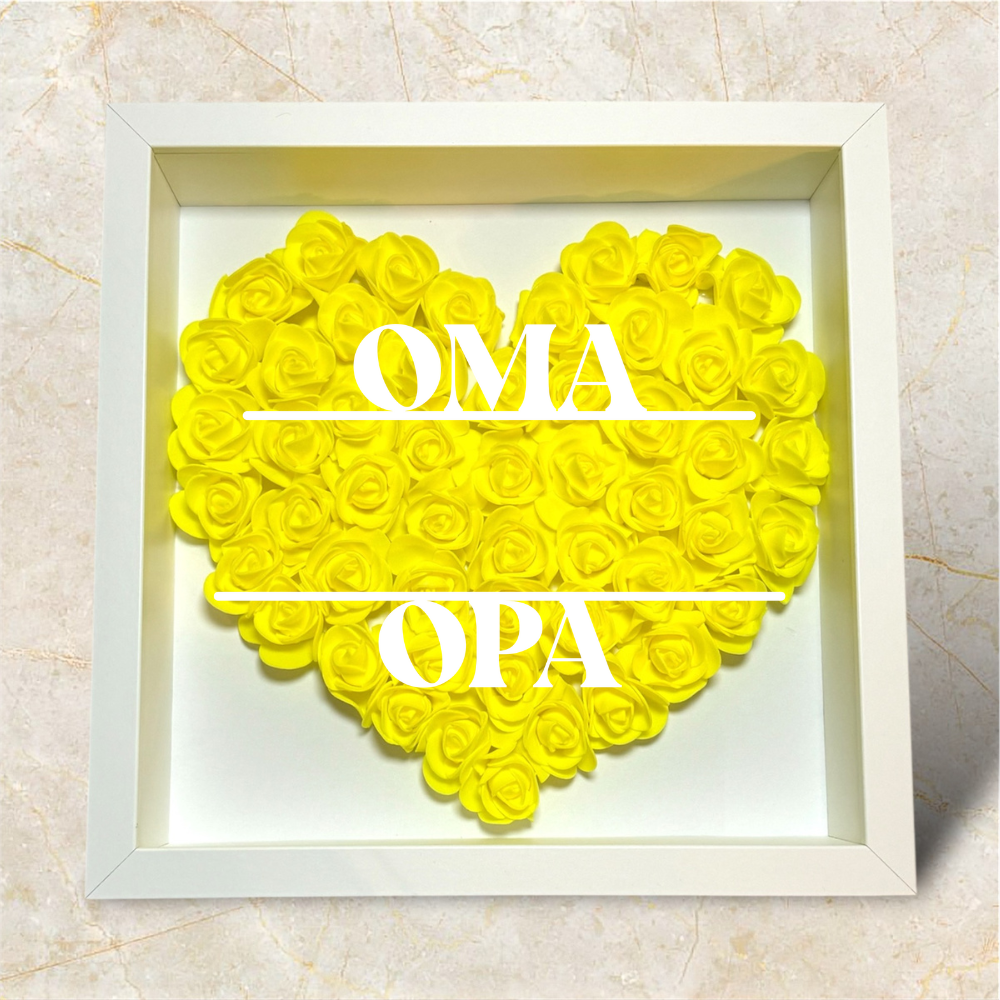 Personalisiertes Herz-Rosenrahmen für Oma & Opa
