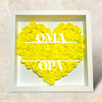 Personalisiertes Herz-Rosenrahmen für Oma & Opa
