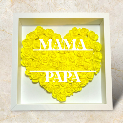 Personalisierter Herz-Rosenrahmen für Mama & Papa Geschenk
