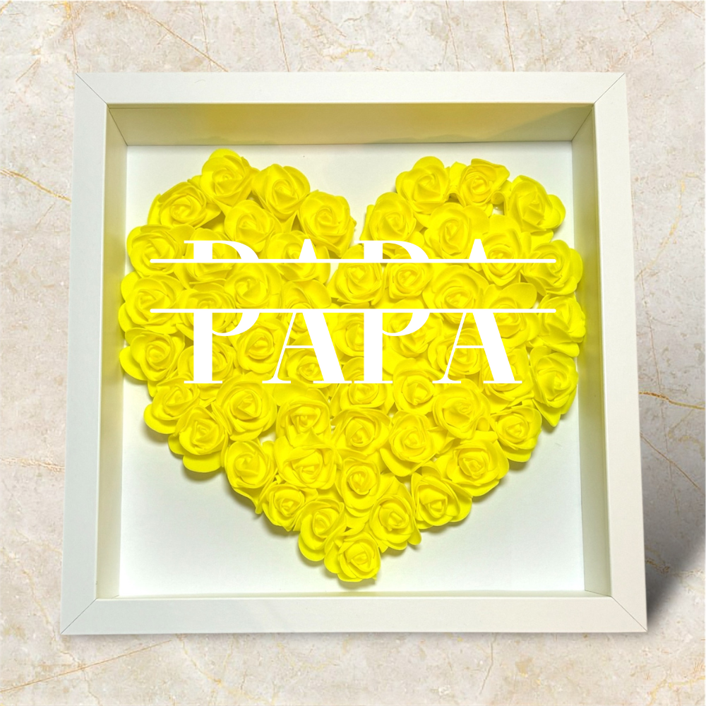 Personalisierter Herz-Rosenrahmen für Papa