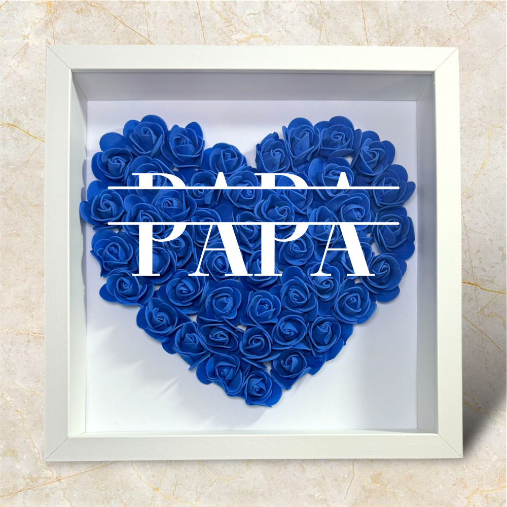 Personalisierter Herz-Rosenrahmen für Papa