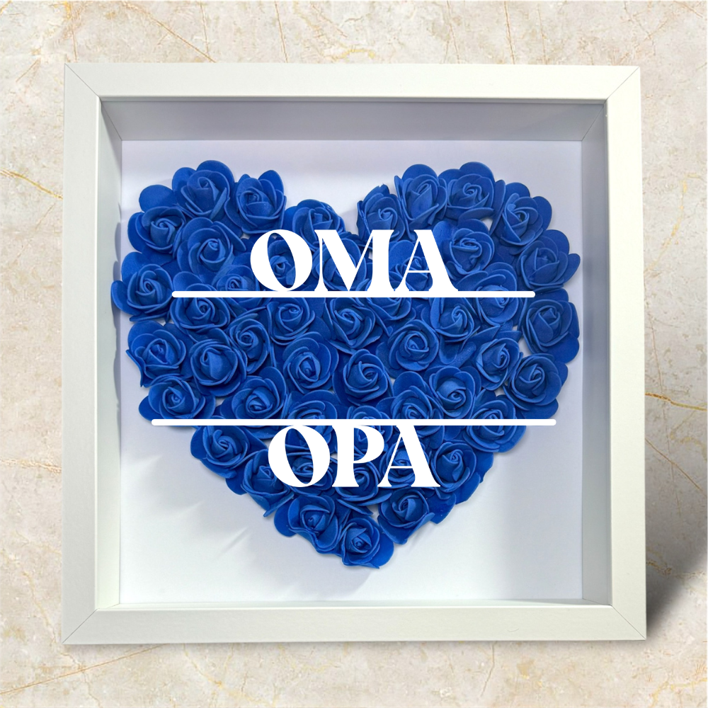 Personalisiertes Herz-Rosenrahmen für Oma & Opa