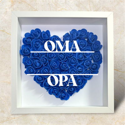 Personalisiertes Herz-Rosenrahmen für Oma & Opa