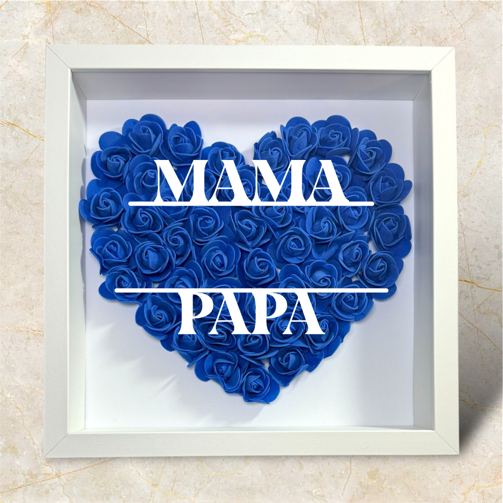 Personalisierter Herz-Rosenrahmen für Mama & Papa Geschenk