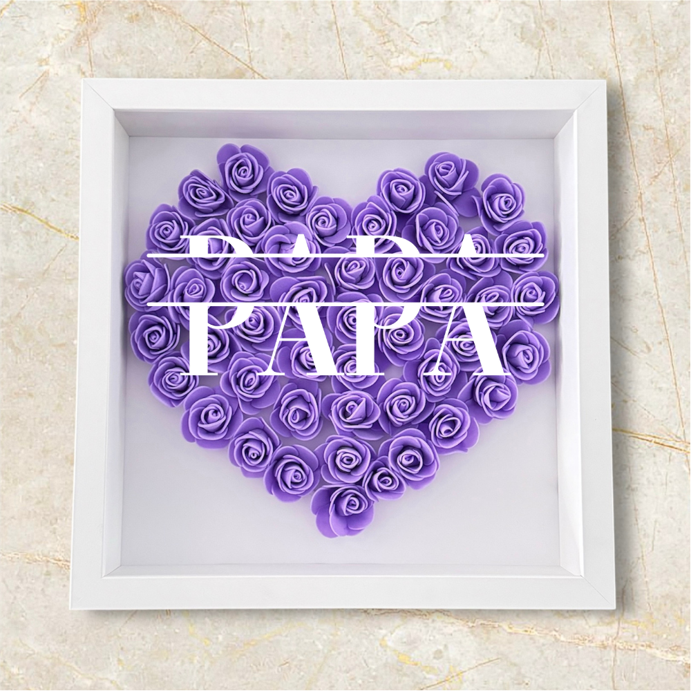 Personalisierter Herz-Rosenrahmen für Papa