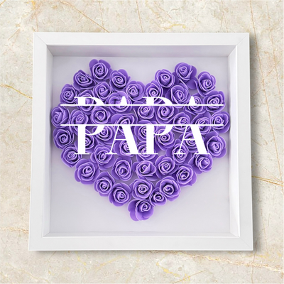 Personalisierter Herz-Rosenrahmen für Papa