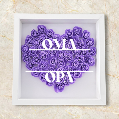 Personalisiertes Herz-Rosenrahmen für Oma & Opa