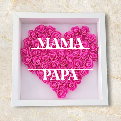 Personalisierter Herz-Rosenrahmen für Mama & Papa Geschenk