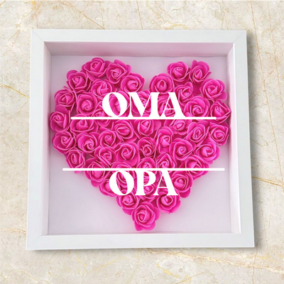 Personalisiertes Herz-Rosenrahmen für Oma & Opa
