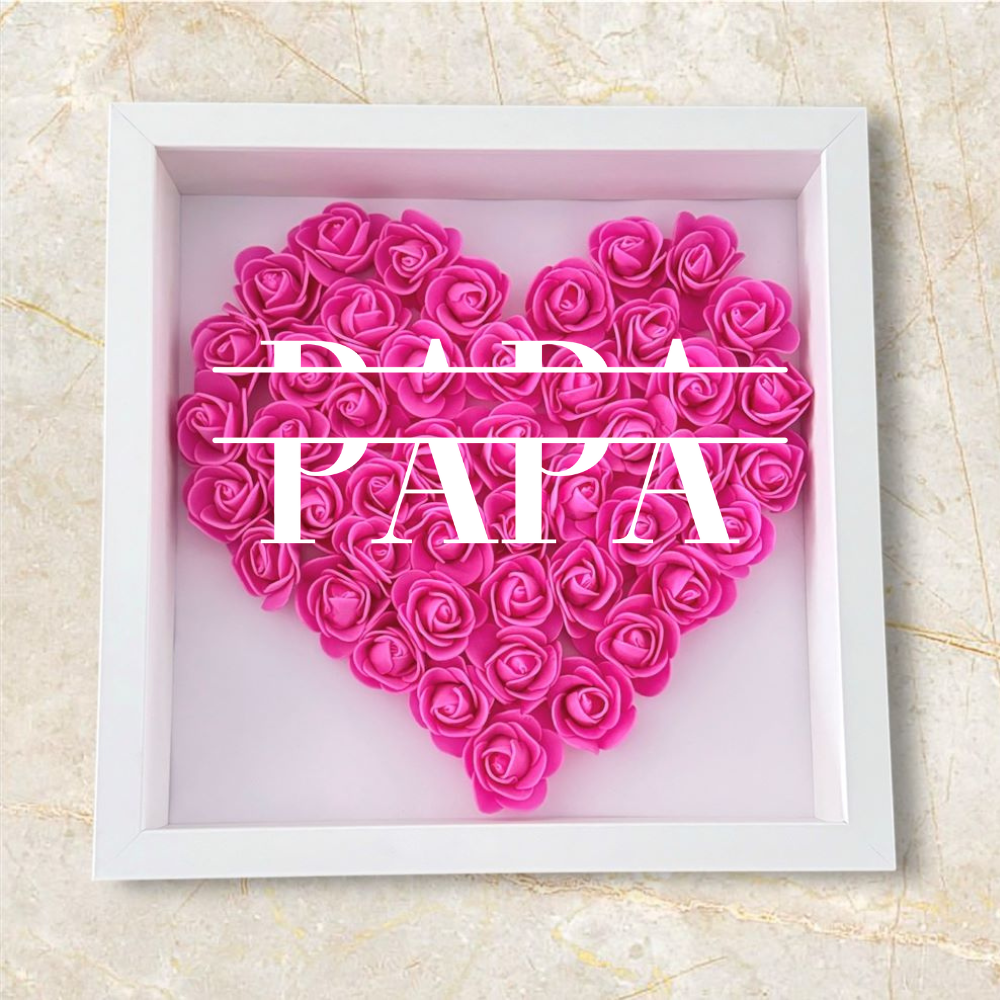 Personalisierter Herz-Rosenrahmen für Papa