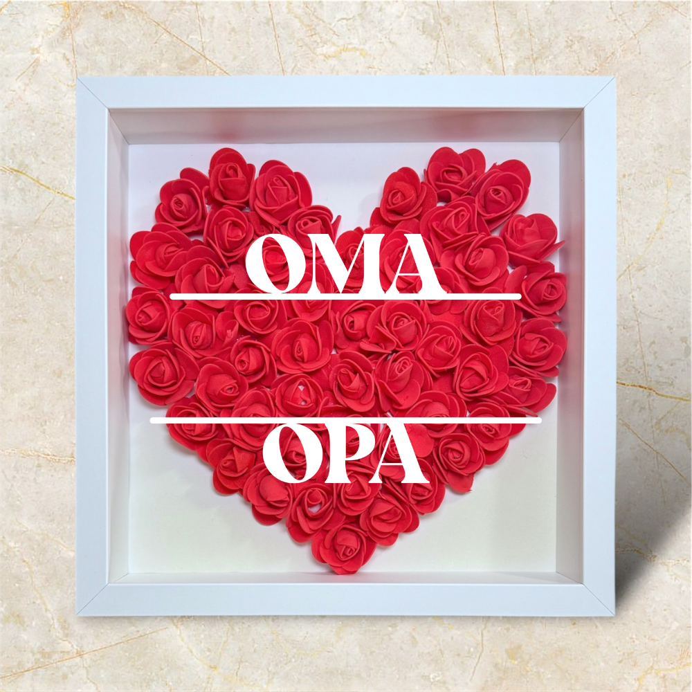 Personalisiertes Herz-Rosenrahmen für Oma & Opa
