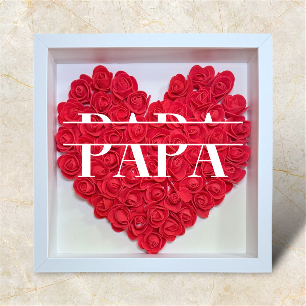 Personalisierter Herz-Rosenrahmen für Papa