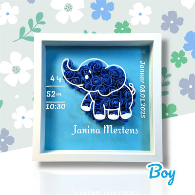 Personalisiertes Geburts-, Geburtstags-, Babygeschenk Elefant