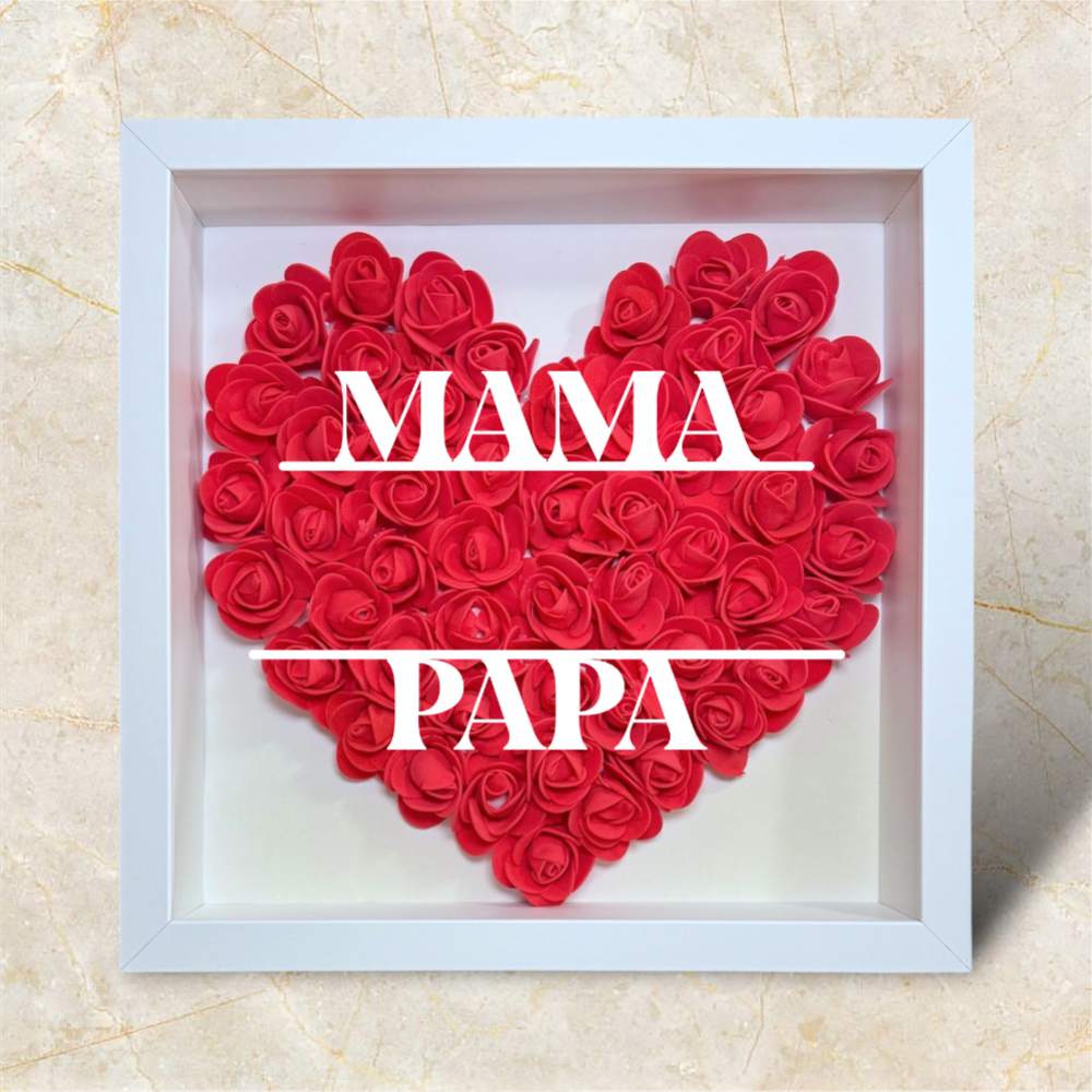 Personalisierter Herz-Rosenrahmen für Mama & Papa Geschenk
